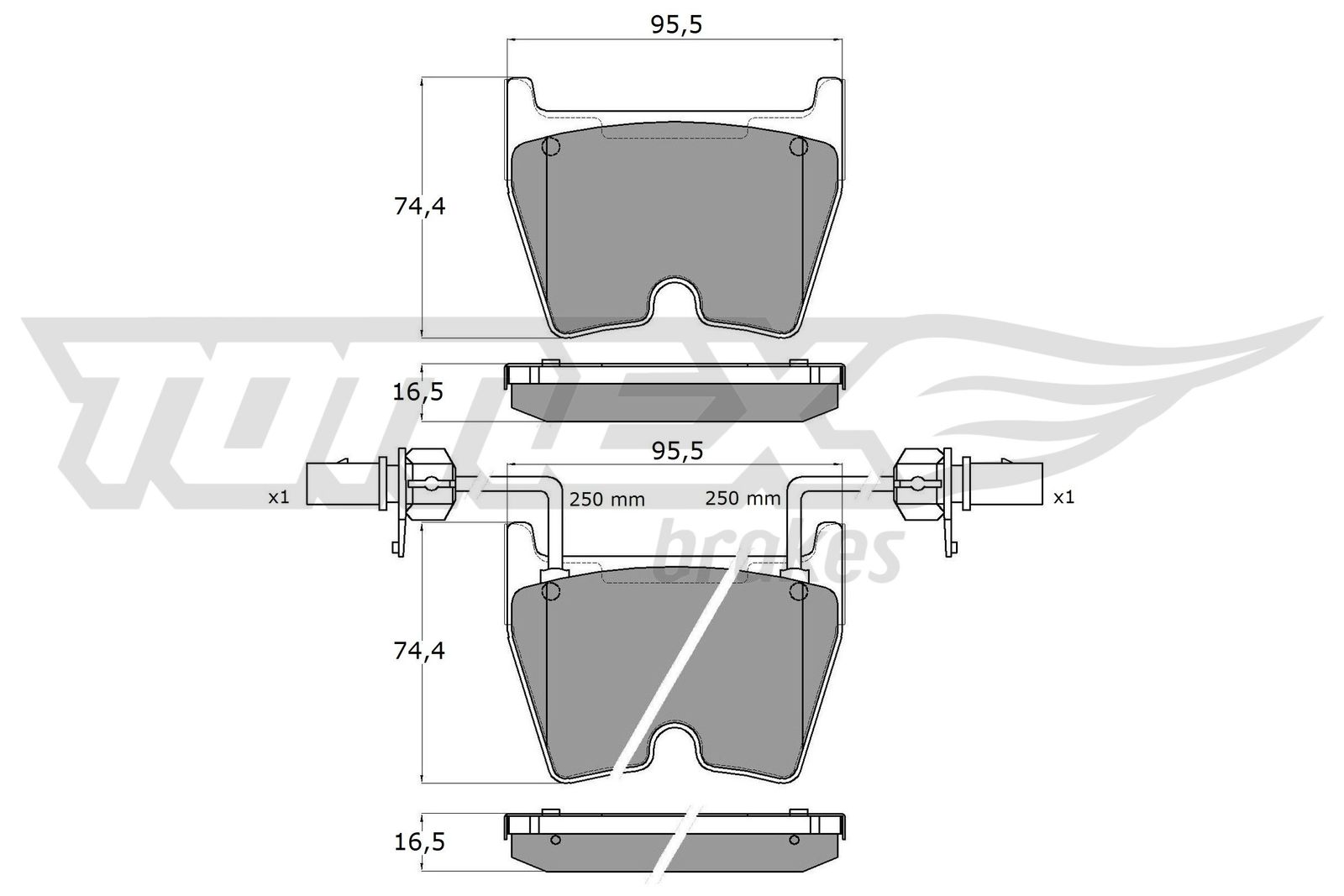 Sada brzdových platničiek kotúčovej brzdy TOMEX Brakes
